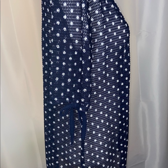 JM Flourette Women’s size large Blue w/White Polka Dots cardigan (C) - Picture 3 of 7